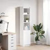 Image de Buffet haut blanc 37,5x35x180 cm bois d ingénierie