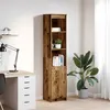 Image de Buffet haut 37,5x35x180 cm vieux bois bois d ingénierie