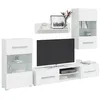 Image de vidaXL Meubles TV 5 pcs avec lumière LED blanc mat bois d'ingénierie, meuble TV, meuble de rangement multimédia, meuble de 3324229