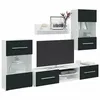 Image de vidaXL Meubles TV 5 pcs avec lumière LED indigo mat bois d'ingénierie, meuble TV, meuble de rangement multimédia, meuble de 3324235