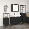Image de Ensemble de meubles de salle de bain 3 pièces Chêne noir en bois d ingénierie