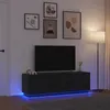 Image de vidaXL Meuble TV avec lumières LED chêne noir 160,5x41x50 cm, support TV, meuble télé, meuble multimédia, banc TV, meuble 3328427