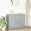 Image de Buffet avec tiroirs sonoma gris 100,5x35x76cm bois d ingénierie