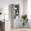 Image de Buffet haut sonoma gris 50x35x180 cm bois d ingénierie