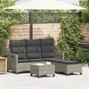 Image de Salon de jardin Vidaxl resine tressee gris 3 pieces 176.0 x 136 x 83 3 personnes