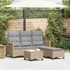 Image de Salon de jardin Vidaxl resine tressee beige 3 pieces 176.0 x 136 x 83 3 personnes