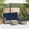 Image de Salon de jardin Vidaxl rotin gris 3 pieces 176.0 x 136 x 83 3 personnes