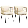 Image de Lot de 2 chaise vidaxl en resine tressee non pliable exterieur H. 76 cm naturel