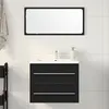 Image de Meuble de salle de bain avec lavabo chêne noir 60x38,5x48 cm
