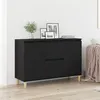 Image de Buffet Noir Chêne 101x35x60 cm Bois reconstitué