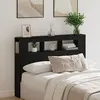 Image de Tête de lit LED vidaXL Chêne Noir 140x18,5x40 cm Bois d'ingénierie 862212