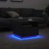 Image de Table basse avec lumières LED chêne noir 50x49x40 cm