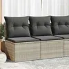 Image de Salon de jardin modulable Vidaxl resine tressee gris 2 pieces 55.0 x 62 x 69 4 personnes