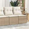 Image de Salon de jardin modulable Vidaxl resine tressee beige 4 personnes 55.0 x 62 x 69 cm 2 pieces