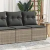 Image de Salon de jardin modulable vidaxl 4 pieces resine tressee gris 55.0 x 62 x 69
