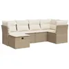 Image de Salon de jardin modulable Vidaxl resine tressee beige 6 pieces 55.0 x 53.0 x 55.0 6 personnes