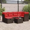 Image de vidaXL Salon de jardin avec coussins 7 pcs marron résine tressée 3325300