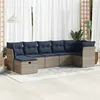 Image de vidaXL Salon de jardin avec coussins 7 pcs gris résine tressée 3325307