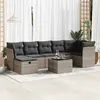 Image de Salon de jardin modulable vidaxl gris bois massif 8 pieces 55 x 55 x 37 cm 2 personnes