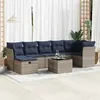 Image de vidaXL Salon de jardin 8 pcs avec coussins gris résine tressée 3325317