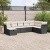 Image de Salon de jardin modulable GENERIQUE resine tressee 8 personnes noir 55 x 53 x 55 cm 8 pieces