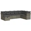 Image de vidaXL Salon de jardin 8 pcs avec coussins gris résine tressée, ensemble de canapés d'extérieur, ensemble de canapé d'angle 3325336