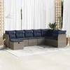Image de vidaXL Salon de jardin 8 pcs avec coussins gris résine tressée 3325337