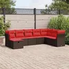 Image de vidaXL Salon de jardin 8 pcs avec coussins marron résine tressée 3325340