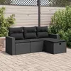 Image de Salon de jardin modulable Vidaxl resine tressee noir 4 pieces 62 x 65.5 x 69 4 personnes