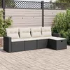 Image de Salon de jardin modulable Vidaxl resine tressee noir 5 pieces 62 x 65.5 x 69 5 personnes