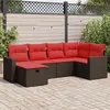 Image de vidaXL Salon de jardin avec coussins 6 pcs marron résine tressée 3325390