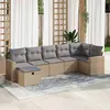 Image de Salon de jardin modulable Vidaxl resine tressee beige 7 pieces 62 x 65.5 x 69 7 personnes