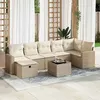 Image de Salon de jardin modulable vidaxl resine tressee beige 8 pieces 62 x 65.5 x 69 cm 2 personnes