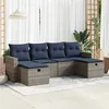 Image de vidaXL Salon de jardin 6 pcs avec coussins gris résine tressée 3325427