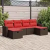 Image de vidaXL Salon de jardin avec coussins 6 pcs marron résine tressée 3325430