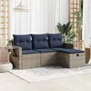Image de Salon de jardin GENERIQUE resine tressee 4 pieces gris 62 x 62 x 69 cm