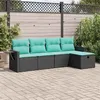 Image de Salon de jardin - Lot de 5 pièces - Rotin - Noir