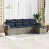Image de Salon de jardin GENERIQUE resine tressee gris 5 pieces 55 x 53 x 55 cm