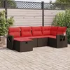 Image de vidaXL Salon de jardin avec coussins 6 pcs marron résine tressée 3325490
