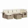 Image de Salon de jardin modulable vidaxl bois massif beige 2 personnes 62 x 62 x 69 cm 7 pieces