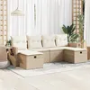 Image de Salon de jardin modulable vidaxl 6 pieces bois massif beige 62 x 62 x 69 cm 2 personnes