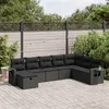 Image de Salon de jardin modulable vidaxl noir bois massif 2 personnes 62 x 62 x 69 cm 8 pieces