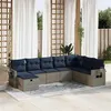 Image de vidaXL Salon de jardin 8 pcs avec coussins gris résine tressée 3325537