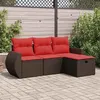 Image de Salon de jardin vidaxl resine tressee marron 4 pieces 62 x 71 x 69 cm