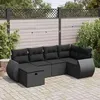 Image de Salon de jardin modulable Vidaxl resine tressee noir 6 pieces x 71 x 69