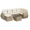 Image de Salon de jardin modulable vidaxl resine tressee 7 pieces 6 personnes 55 x 71 x 69 cm beige