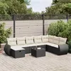 Image de Salon de jardin modulable vidaxl noir bois massif 8 personnes 62 x 71 x 69 cm 9 pieces
