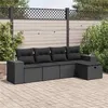 Image de GENERIQUE Salon de jardin modulable - Lot de 5 pièces - 2 personnes - Résine tressée - Noir - Table fixe