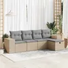Image de Salon de jardin modulable Vidaxl resine tressee beige 5 pieces 62 x 93 x 69 5 personnes