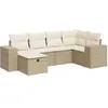 Image de Salon de jardin modulable Vidaxl resine tressee beige 6 pieces x 93 x 69 6 personnes